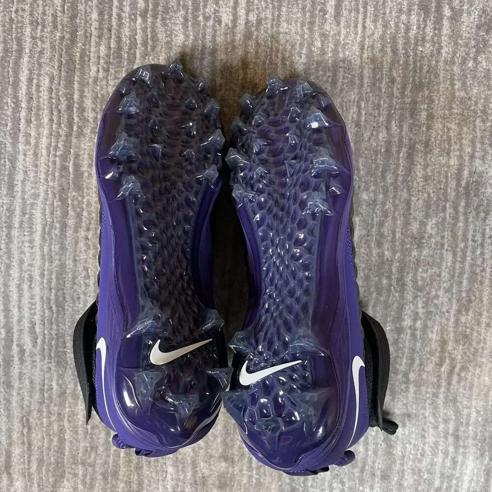 Nike Force Savage Pro Football Cleats Mens Size 14 Black Purple High Top BV3969